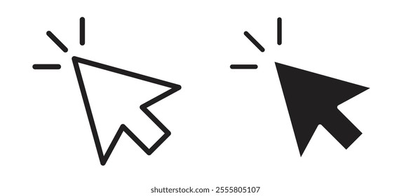 Click liner icon vector set.