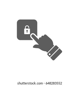 Click lock icon in trendy flat style isolated on white background. Symbol for your web site design, logo, app, UI. Vector illustration, EPS