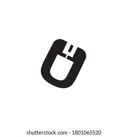 Click logo design with using mouse pointer template