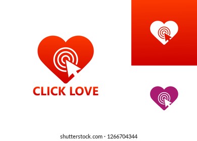Click Love Logo Template Design Vector, Emblem, Design Concept, Creative Symbol, Icon
