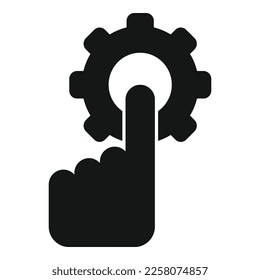 Haga clic en el vector simple del icono del engranaje del gestor. Tierra ecológica. Tierra del desarrollo