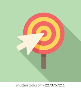 Click marketing target icon flat vector. Digital mix. Price product
