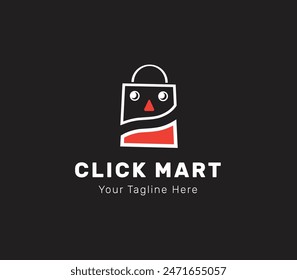 Click Mart Vector Logo Design For Online Shops.