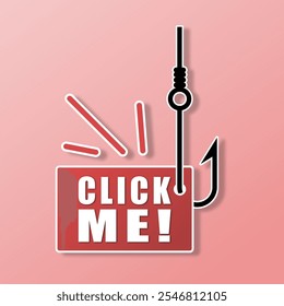 click me bait and hook vector illustration