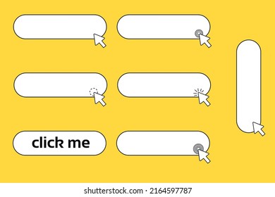 CLICK ME button with pointer, push button. illustration. Isolated background.