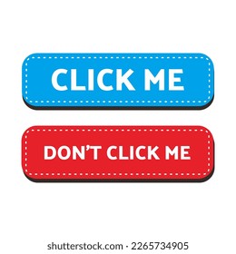 click me and don't click me illustration button design