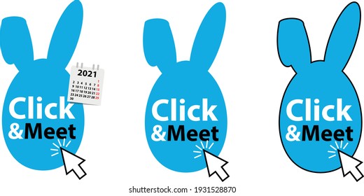 Click and Meet Easter Gift Icon Button