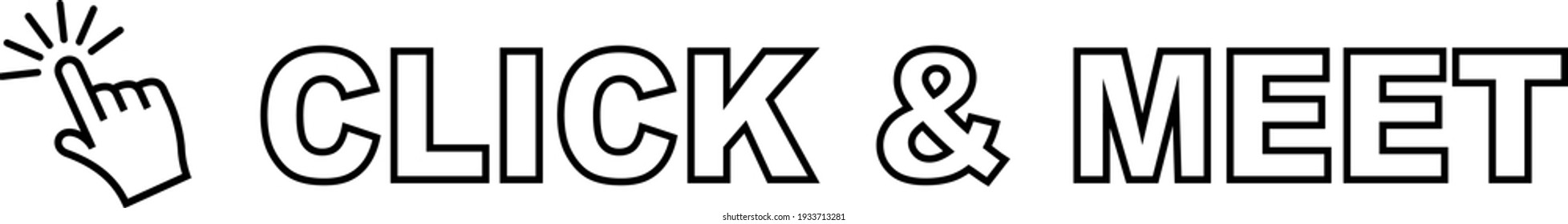 Click and Meet, Shopping Symbol Vector