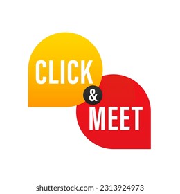 Click and meet speech bubble icon. Vector illustration
