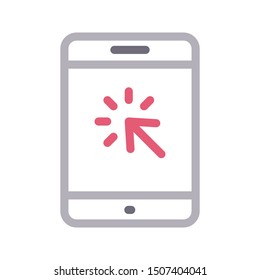 click mobile colour line vector icon