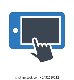 click mobile glyph colour vector icon