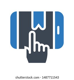 click mobile glyph colour vector icon