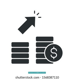 Click money icon vector illustration logo template for many purpose. Isolated on white background.