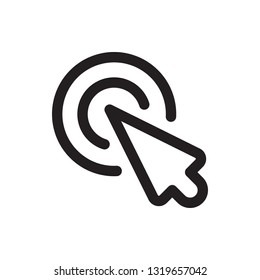 Click, mouse, cursor icon in trendy outline style design. Vector graphic illustration. Editable vector stroke. EPS 10.