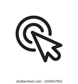 Click, mouse, cursor icon in trendy outline style design. Vector graphic illustration. Editable vector stroke. EPS 10.