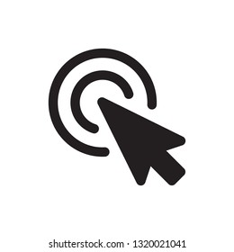 Click, mouse, cursor icon in trendy flat style design. Vector graphic illustration. Editable vector stroke. EPS 10.