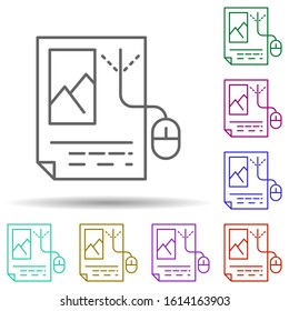 Click, mouse, digital editing multi color style icon. Simple thin line, outline vector of editorial design icons for ui and ux, website or mobile application