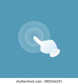 Click mouse icon in comic style. Pointer vector cartoon illustration on white isolated background. Hand push button business concept splash effect.