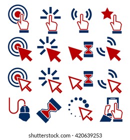 click, mouse icon set