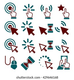 click, mouse icon set