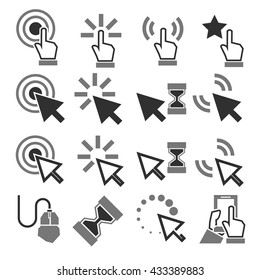 click, mouse icon set