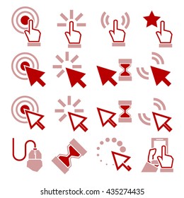 click, mouse icon set