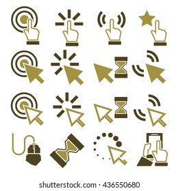 click, mouse icon set