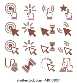 click, mouse icon set