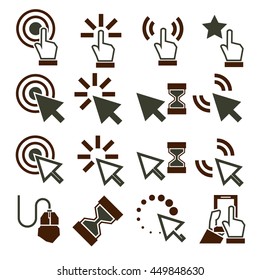 click, mouse icon set