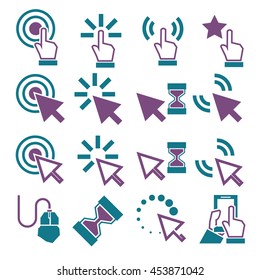 click, mouse icon set