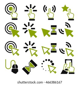 click, mouse icon set