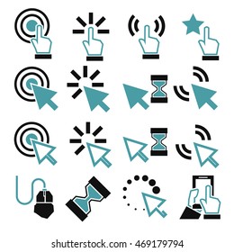 click, mouse icon set