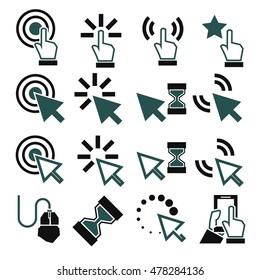 click, mouse icon set