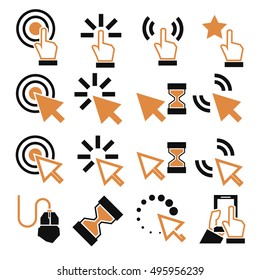 click, mouse icon set