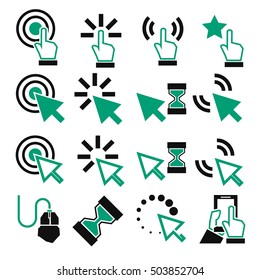 click, mouse icon set