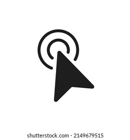 Click mouse pointer silhouette icon, click vector cut silhouette for social media.