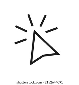Click mouse pointer simple outline icon. Click vector line illustration for UI and graphic design.