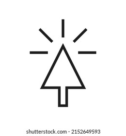 Click mouse pointer simple outline icon. Click vector line illustration for UI and graphic design.