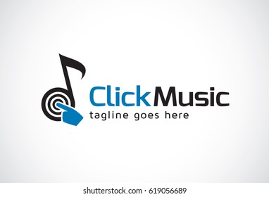 Click Music Logo Template Design Vector, Emblem, Design Concept, Creative Symbol, Icon