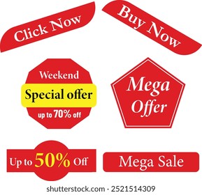 Click Now Buy Now Special Offer Mega Offer Mega Sale Tag.Sale Tag Set