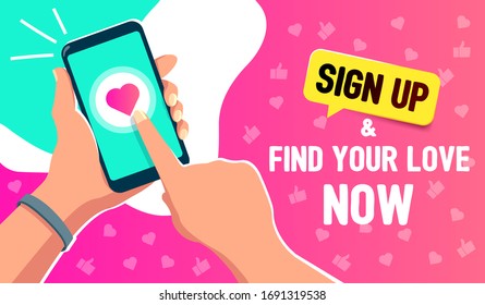 Click on the application on the phone to find love