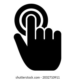 Click on button Hand cursor Touch screen icon black color vector illustration flat style image