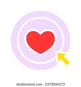 Klicken Sie auf das Symbol der Herzlinie. Beziehung, Liebe, Datum, Valentinstag, Verbindung, Ehe, Familie, Gefühle. Vektorfarbsymbol auf weißem Hintergrund für Wirtschaft und Werbung.