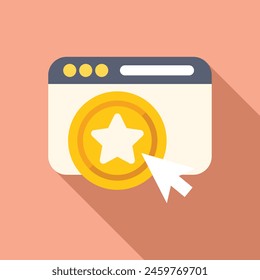 Klicken auf Loyalty Website Preis-Ikone flache Vektorgrafik. Service-Geschenk. Win-Punkt