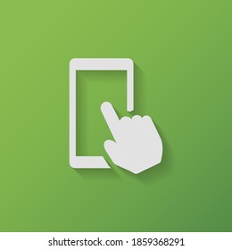 click on the phone icon. Vector illustration EPS 10.