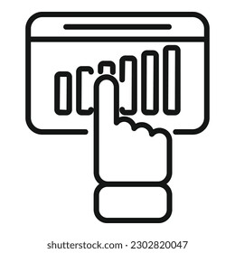 Haga clic en el vector de contorno del icono de informe. Lista de dinero. Dinero financiero