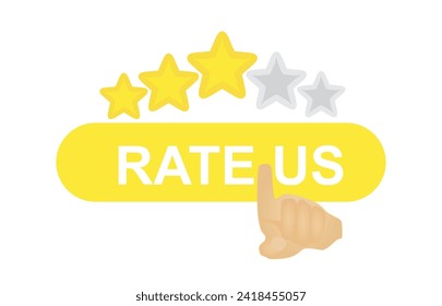 Click on stars to rate icon. vector