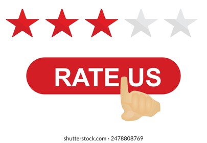 Click on stars to rate icon. vector