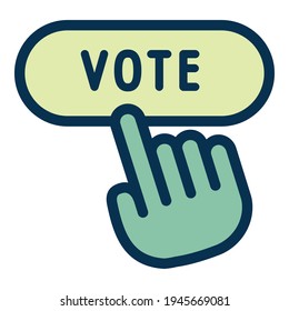 Click online vote icon. Outline Click online vote vector icon for web design isolated on white background