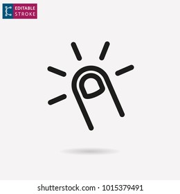 Click - outline black icon. Editable stroke. Vector illustration